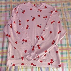 Grayson Threads Pink Cherry Print Sweatshirt